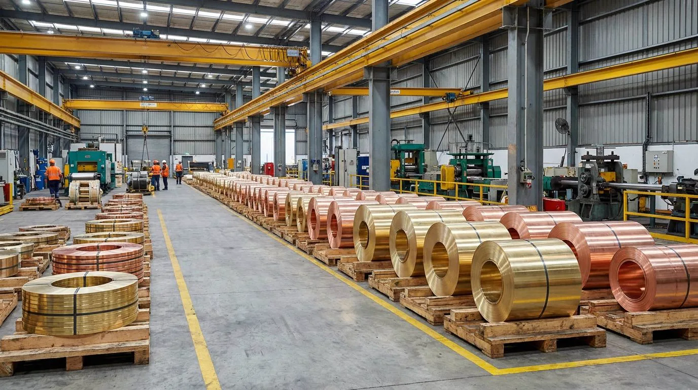 Çınar Metal üretim tesisi — pirinç ve bakır rulolar